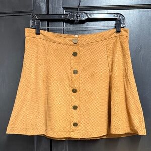 American Rag Button-Front Skater Skirt in Tan